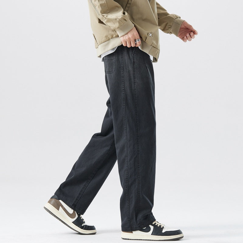 Autumn And Winter New Washed Straight Jeans