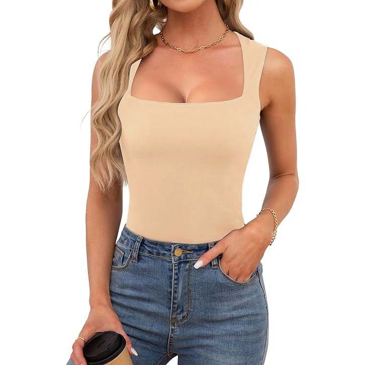 Square-neck Ribbed Camisole Top Womens Clothing