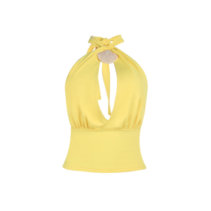 Shell Super Spicy Neck Vest Girl