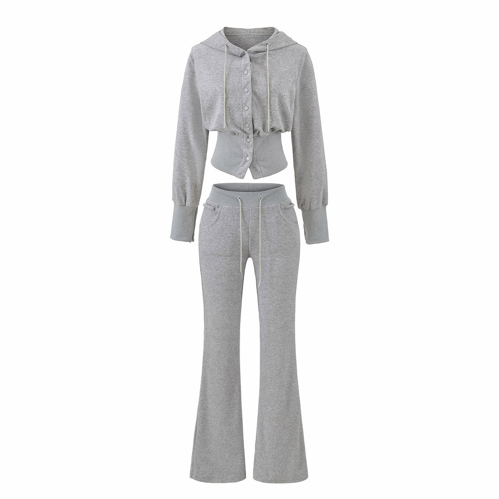 Adorned With Beaded Chains Flared Casual Trousers