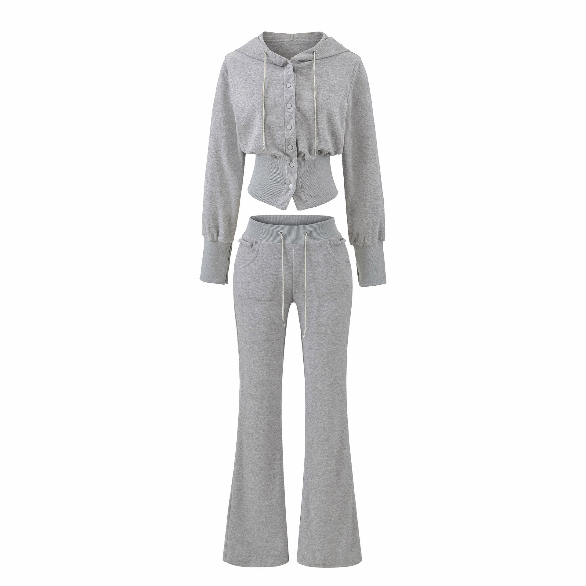 Adorned With Beaded Chains Flared Casual Trousers