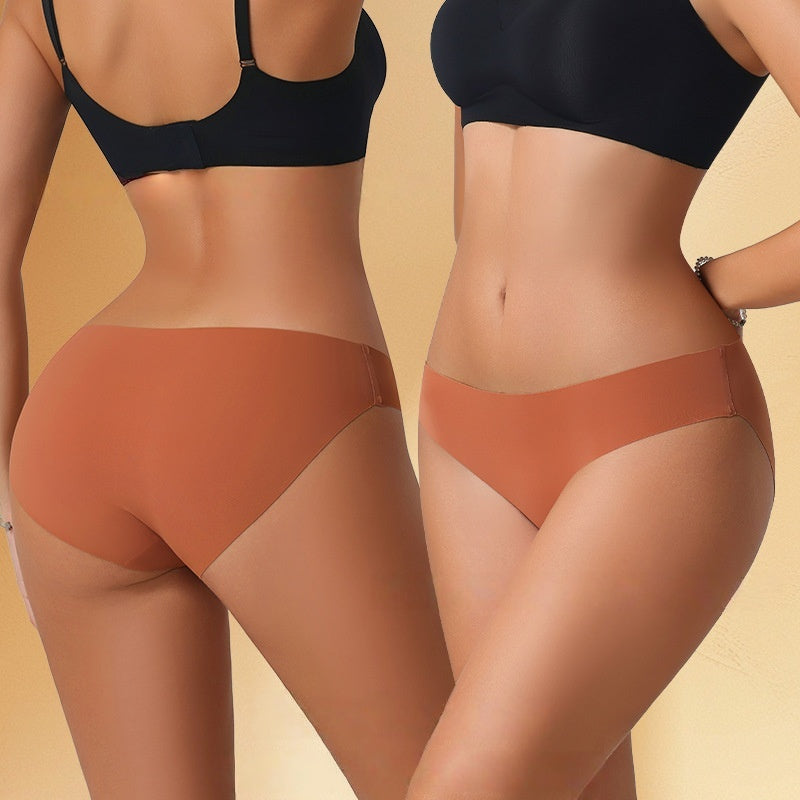 Seamless Ice Silk Low-Rise Breathable Quick-Drying Solid Color Yoga Sports Underwear For Women