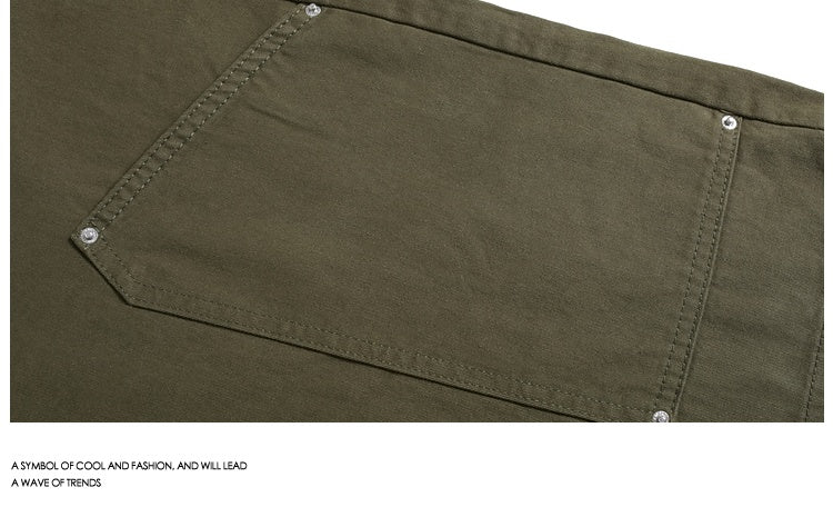 Workwear Rivet Cropped Pants Casual Wide-leg Shorts