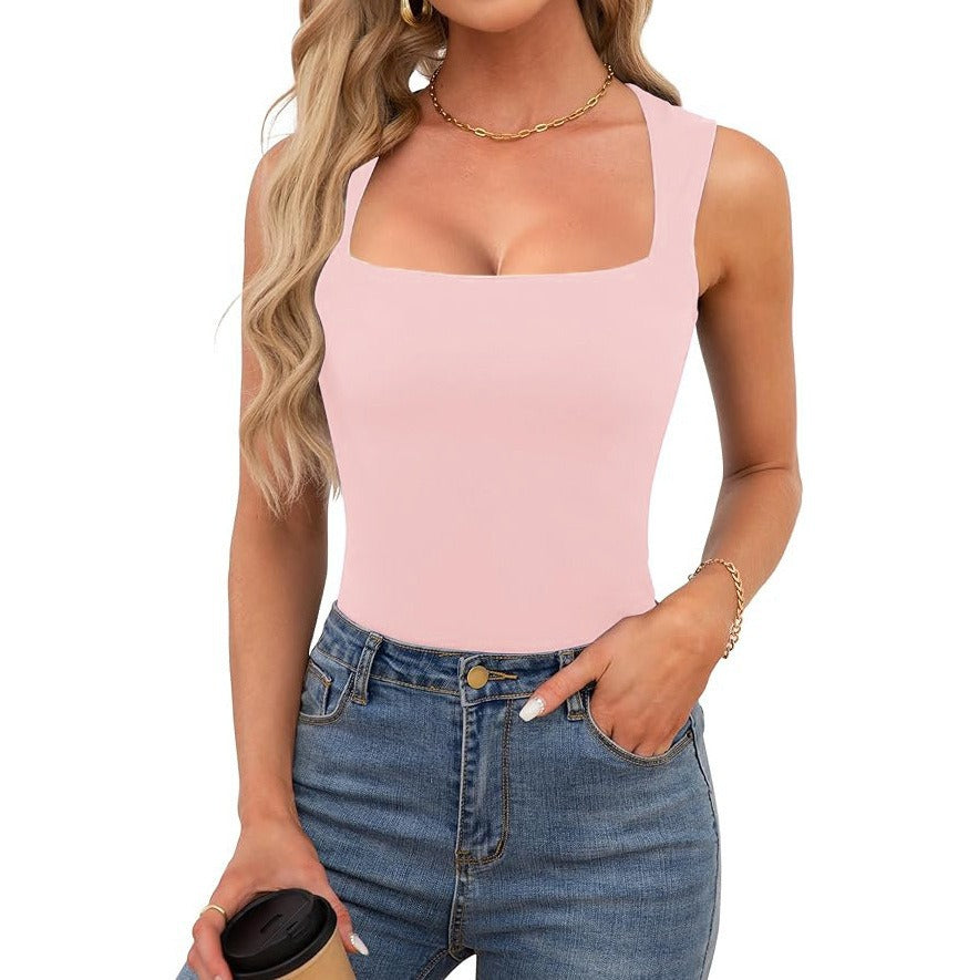 Square-neck Ribbed Camisole Top Womens Clothing