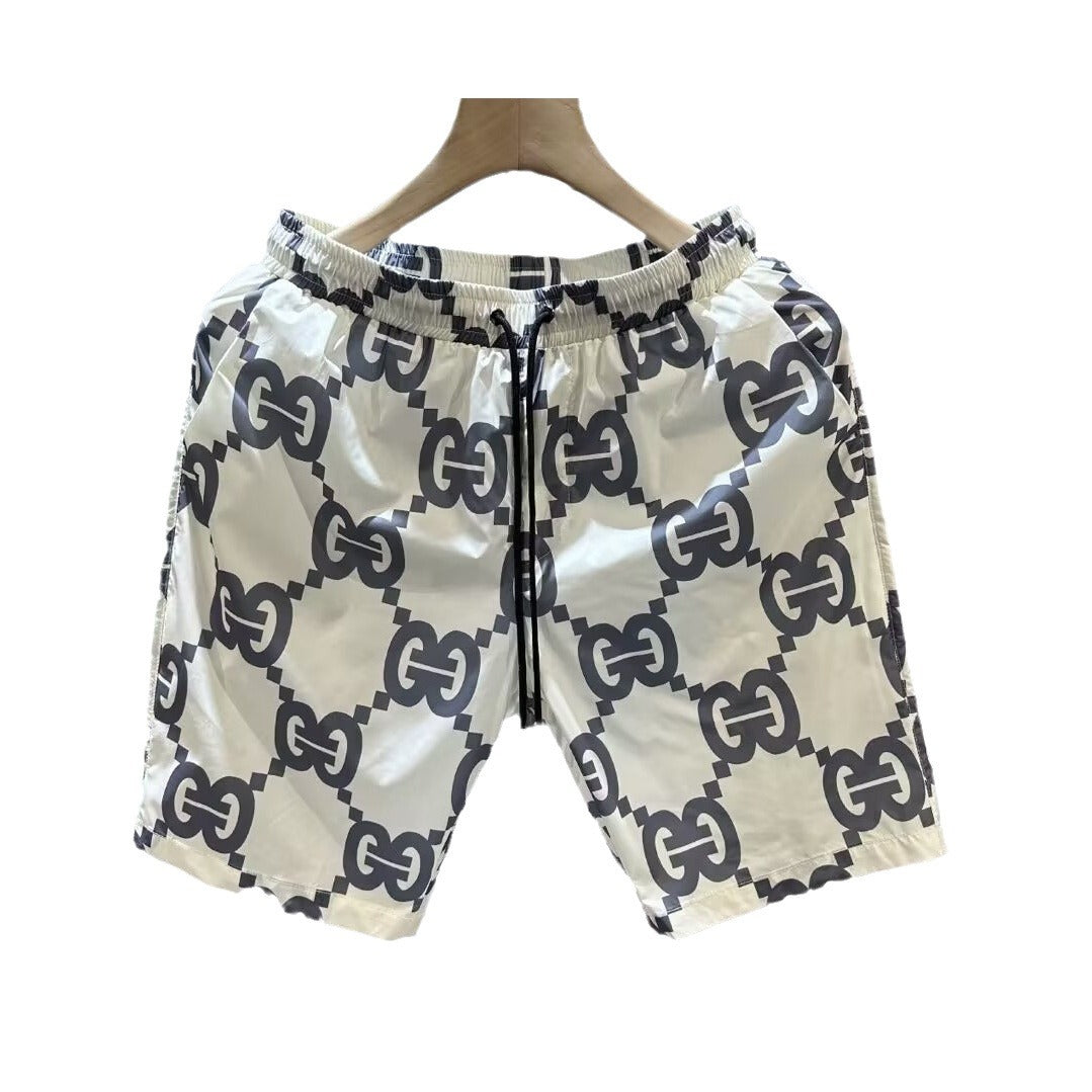 Thin Loose Trendy Printed Men's Casual Cropped Pants