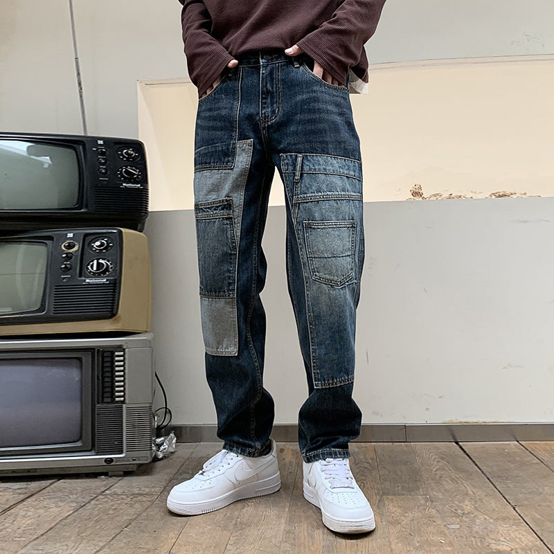 Multi-pocket Loose Dad Jeans With A Design Touch