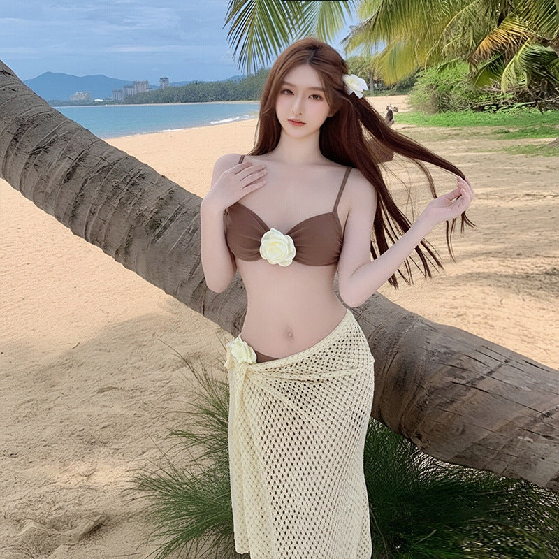 Women's Three-Piece Split Bikini Swimsuit Set