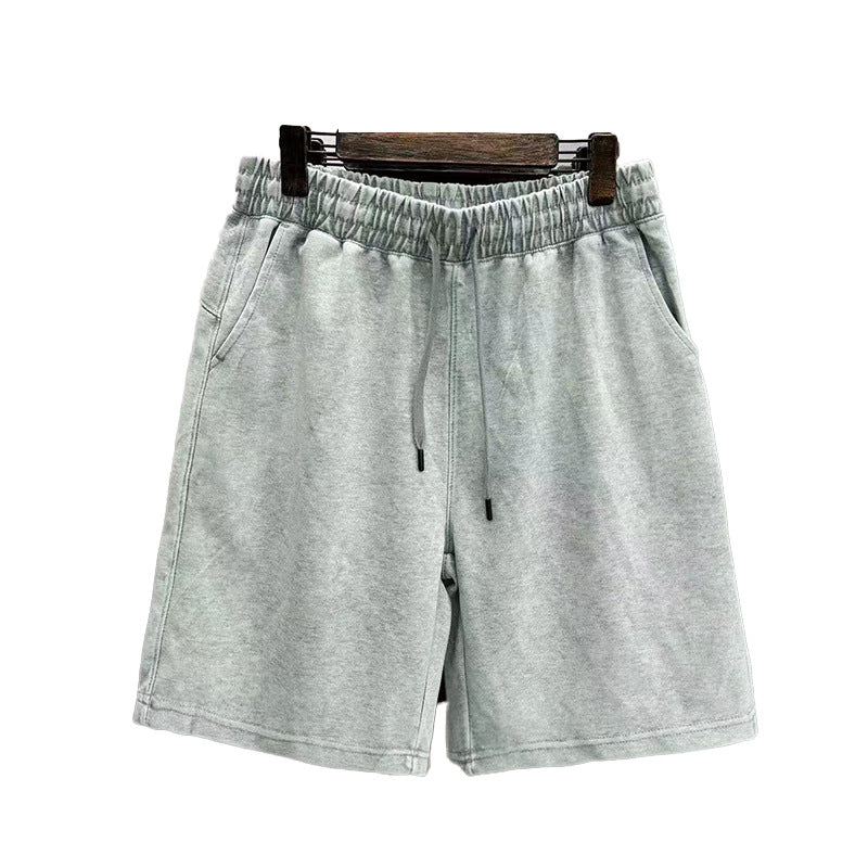 Men's Solid Color Distressed Shorts Loose Casual