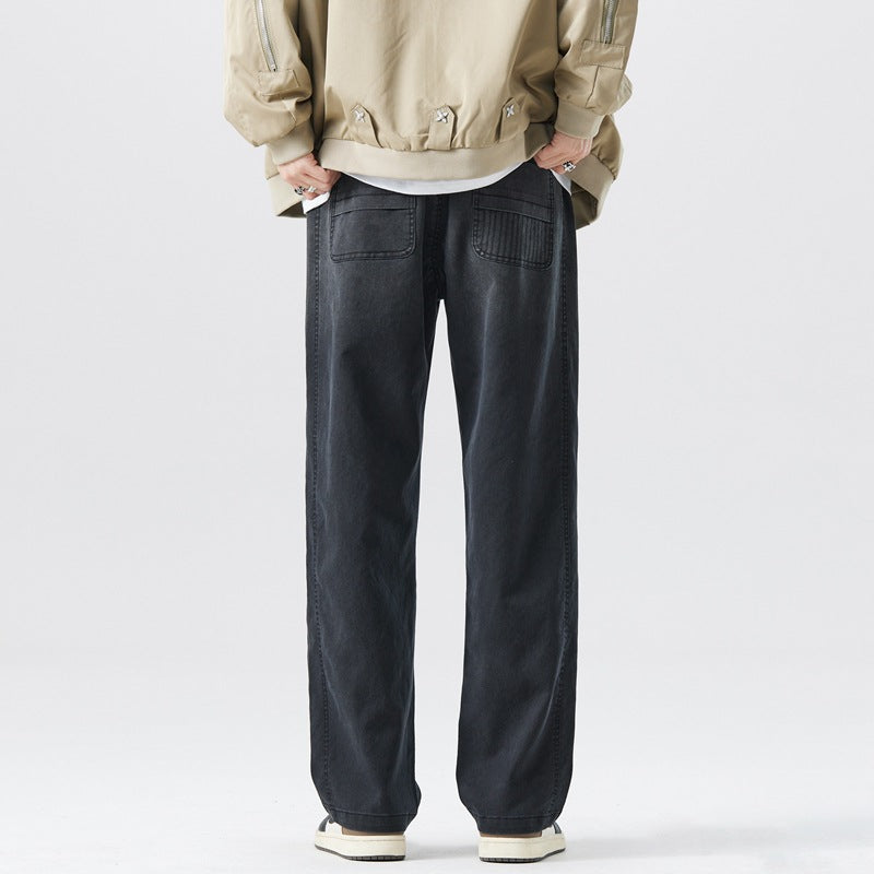 Autumn And Winter New Washed Straight Jeans