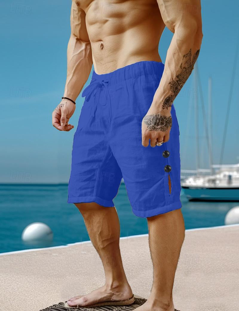 Summer Shorts Pocket Drawstring Elastic Waist Comfortable