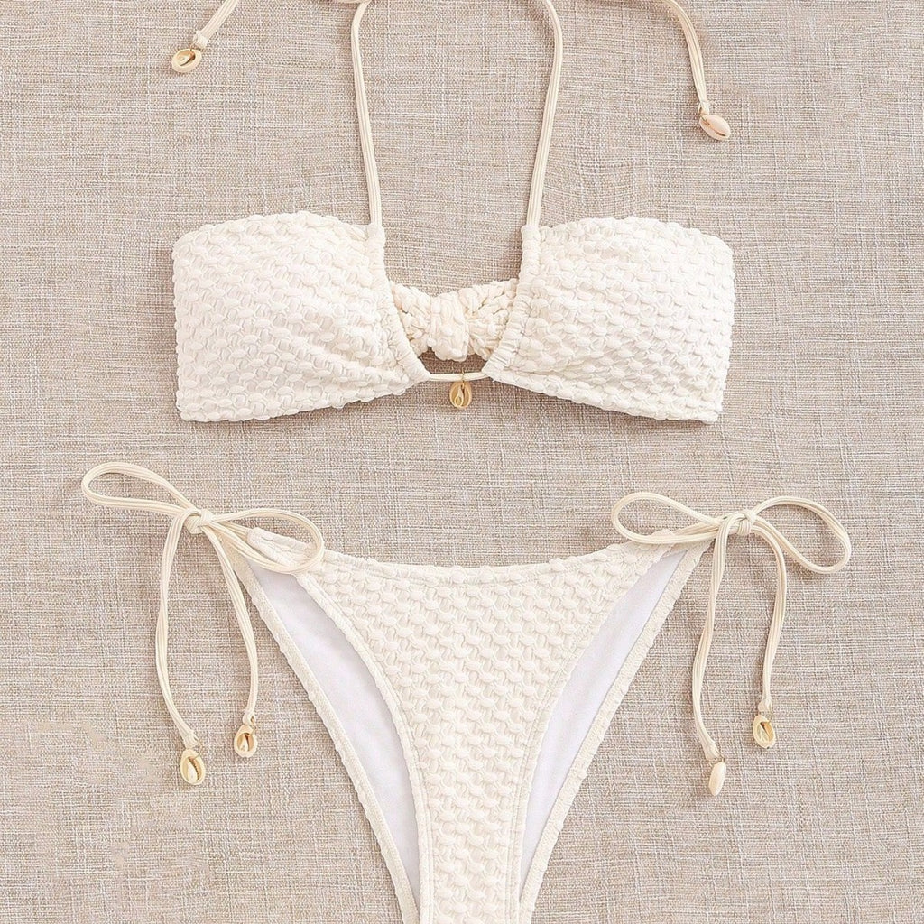 European And American Style Bikini Womens Shell Design Simple Fashion Swimsuit Womens Set
