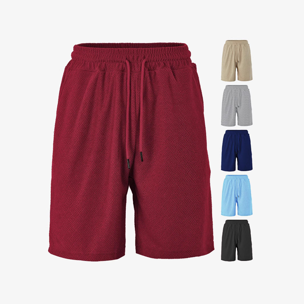Loose Comfortable Breathable Jacquard Fabric Men's Casual Shorts