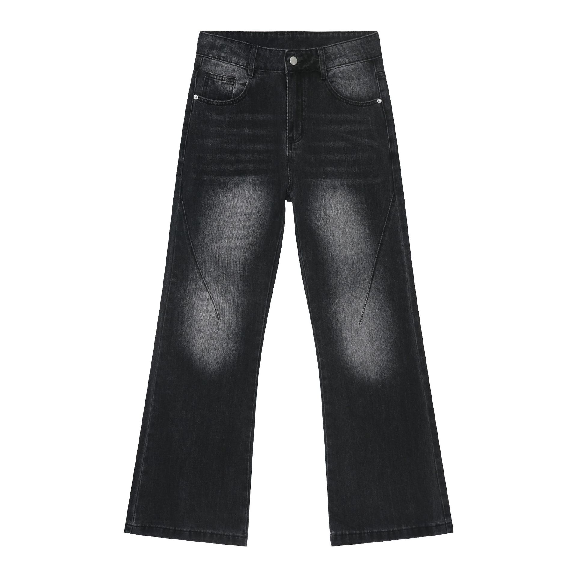 American Retro White Bootcut Trousers Slimming Washed Straight Wide Leg