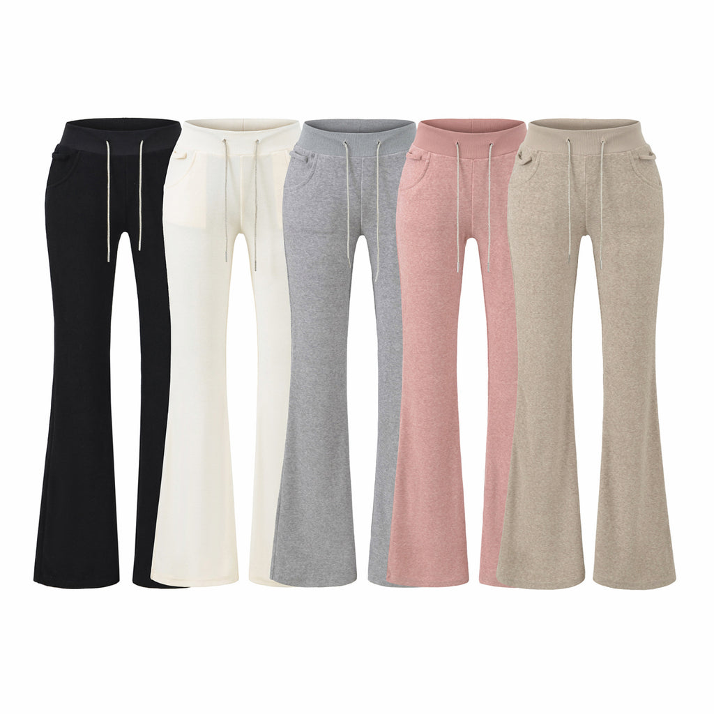 Adorned With Beaded Chains Flared Casual Trousers