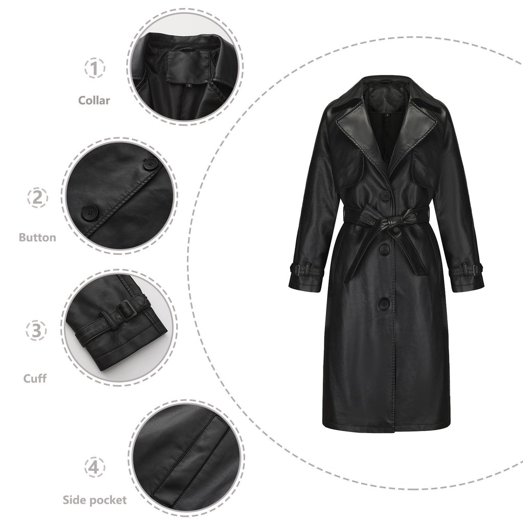 SpringAutumn Womens Trench Coat Long Loose Jacket