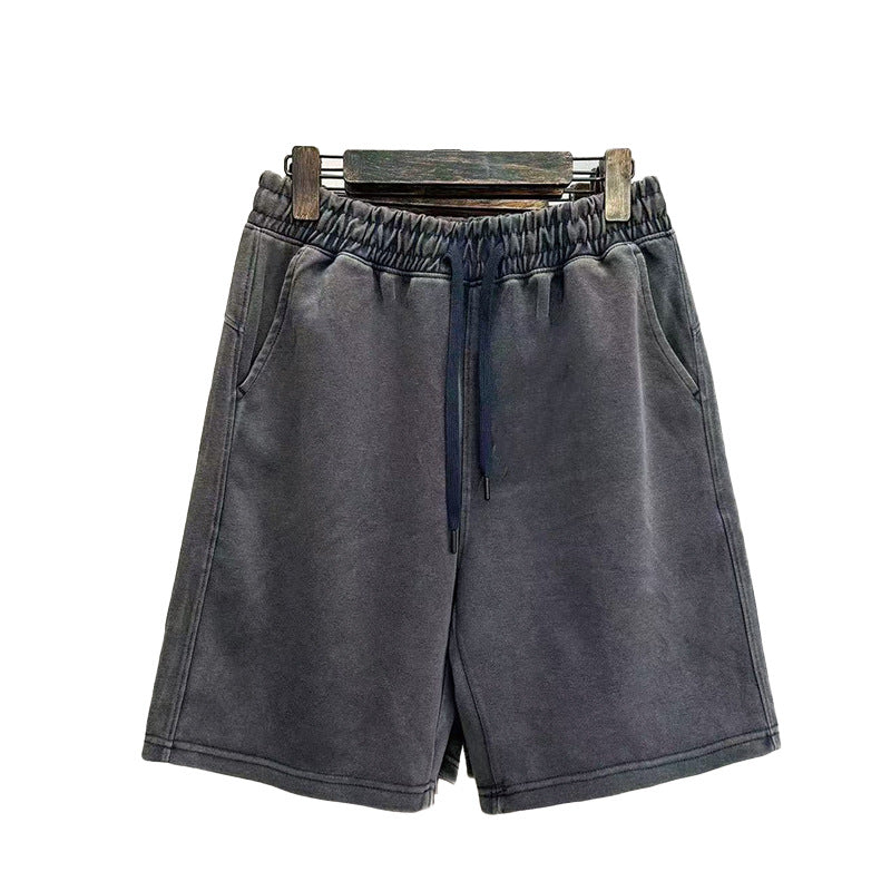 Men's Solid Color Distressed Shorts Loose Casual