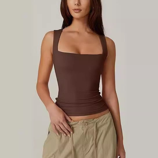 Square-neck Ribbed Camisole Top Womens Clothing