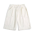 Workwear Rivet Cropped Pants Casual Wide-leg Shorts