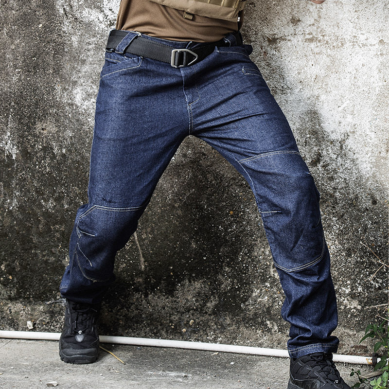 Straight Multi-pocket Stretch Slim Jeans
